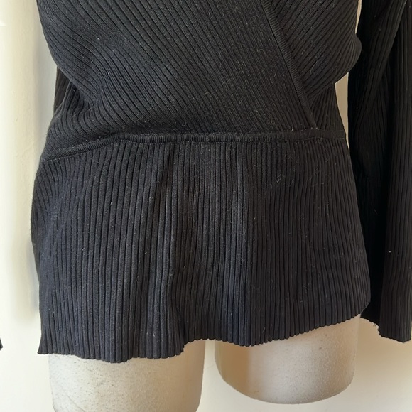 Vintage Black Sweater with Cream Silk Collar L VGUC - Picture 3 of 11